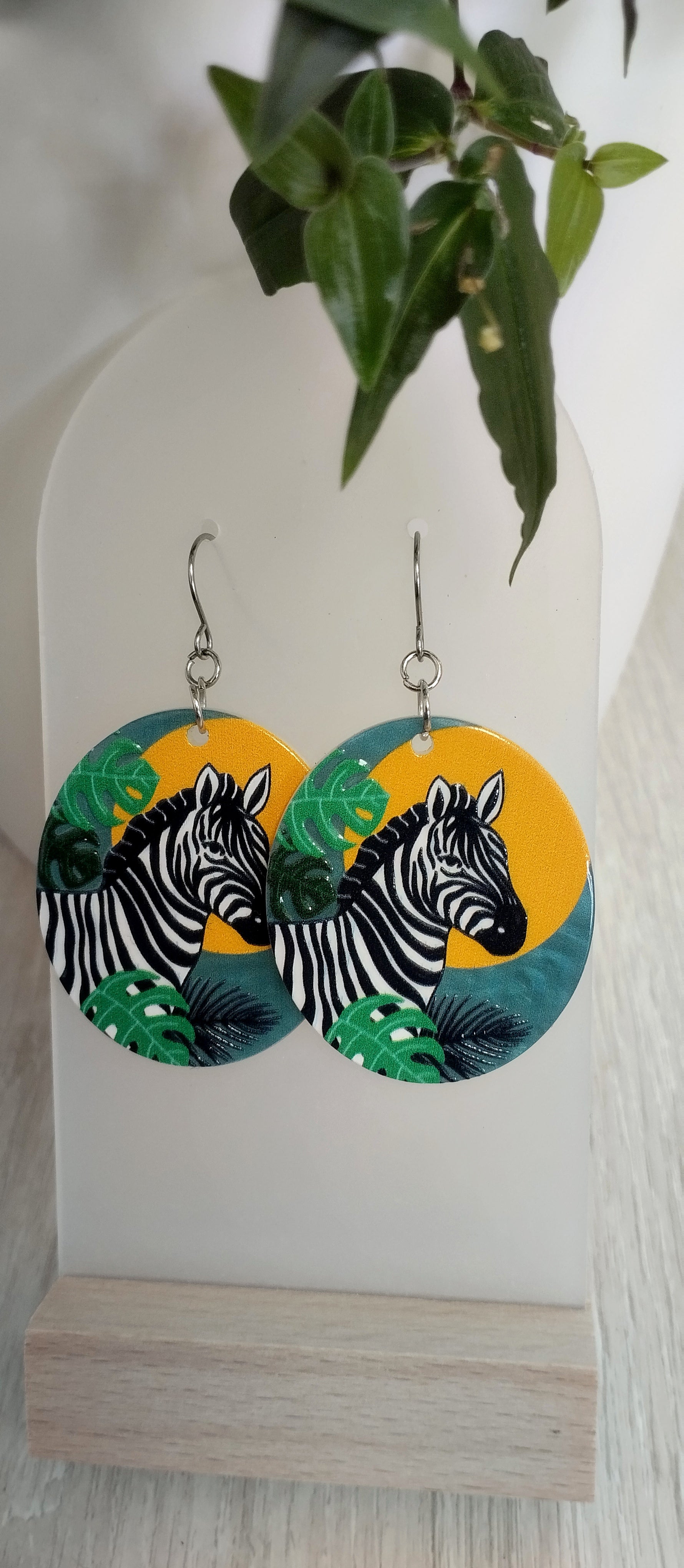 Zebra Acrylic Earrings