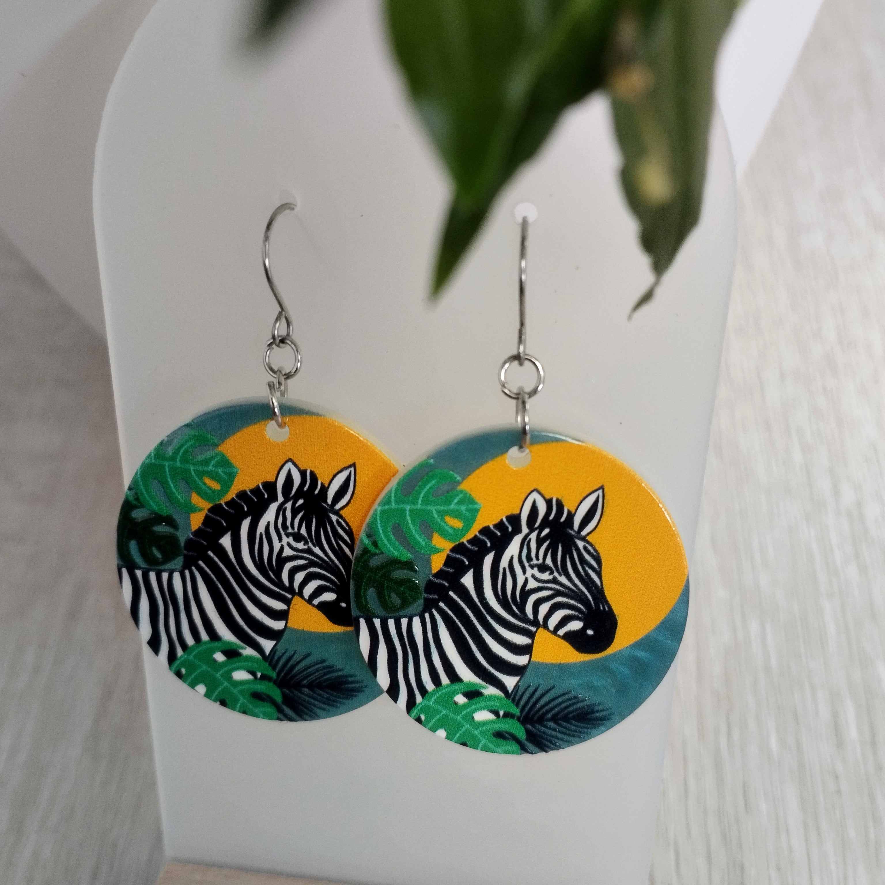 Zebra Acrylic Earrings