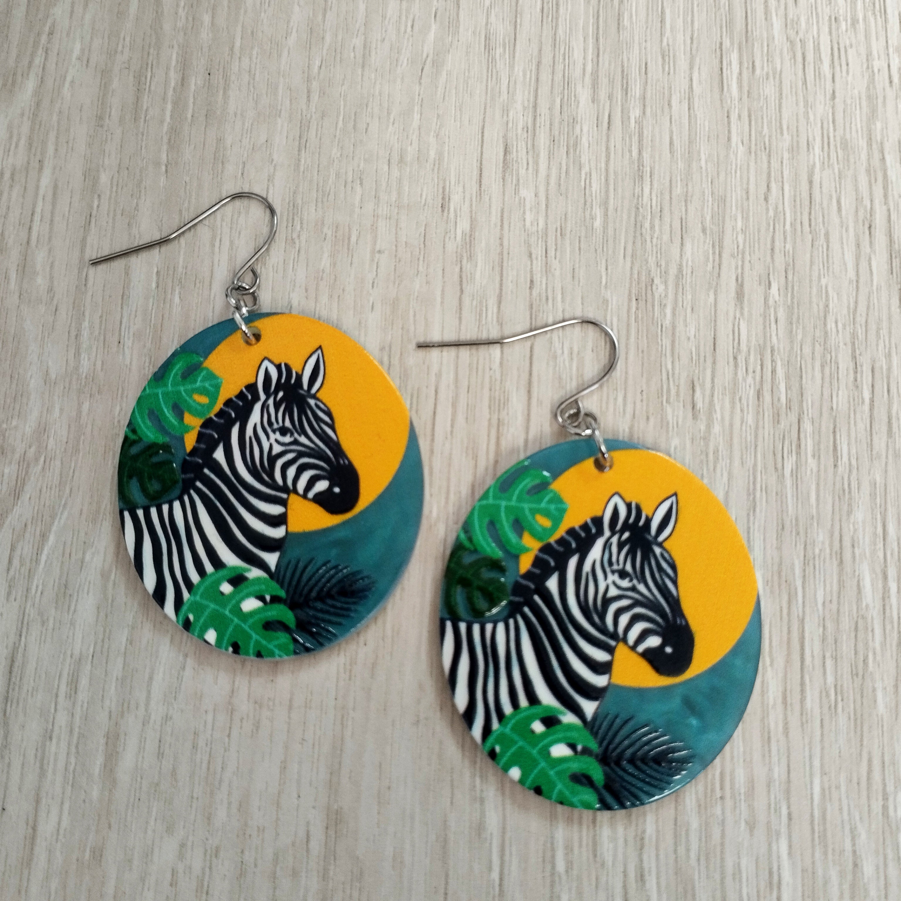 Zebra Acrylic Earrings