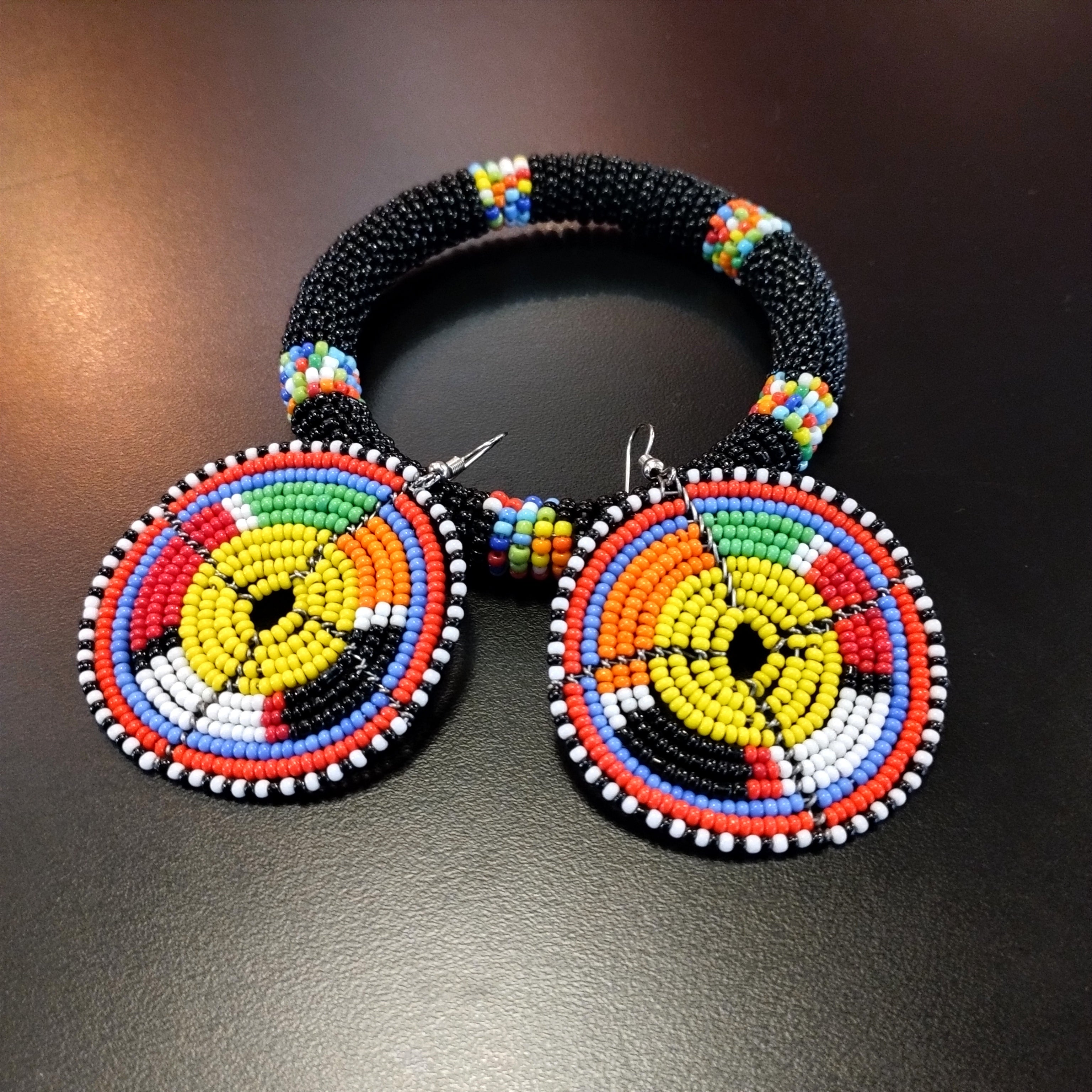 Jabulani Massai Seed Bead Drop Earrings