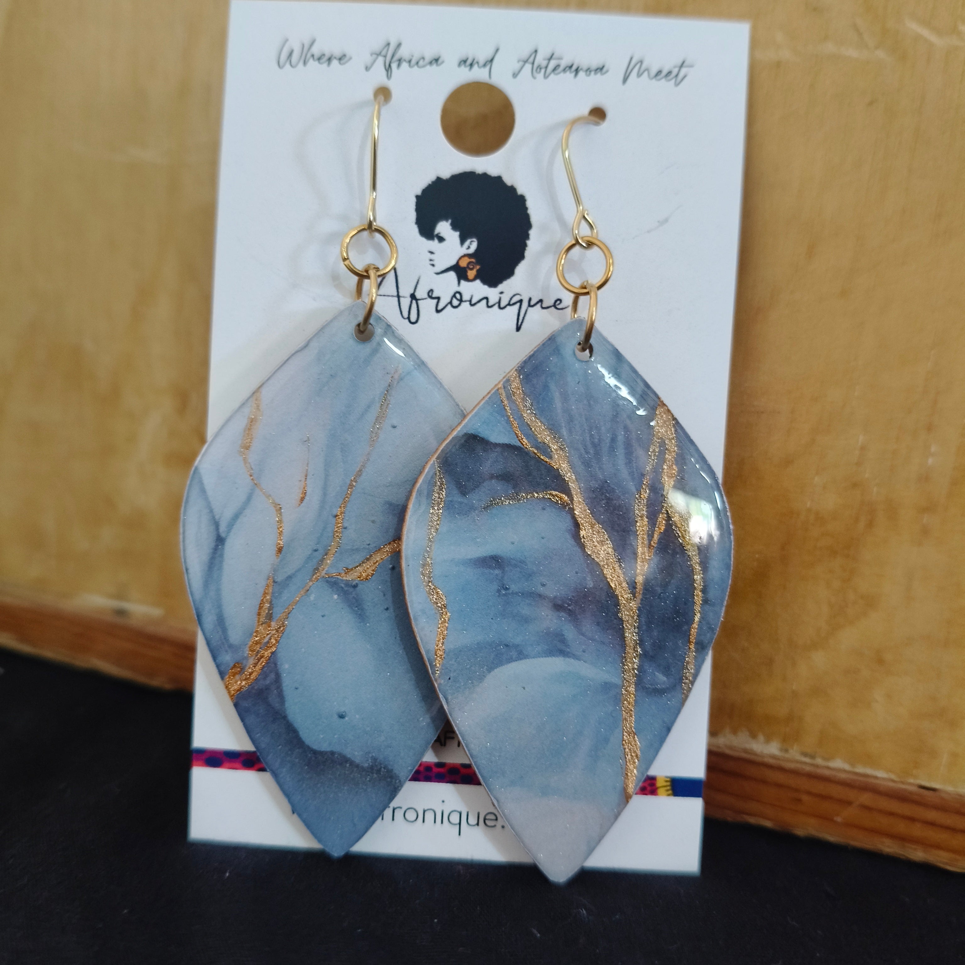 Agua - Resin & Wood Earrings