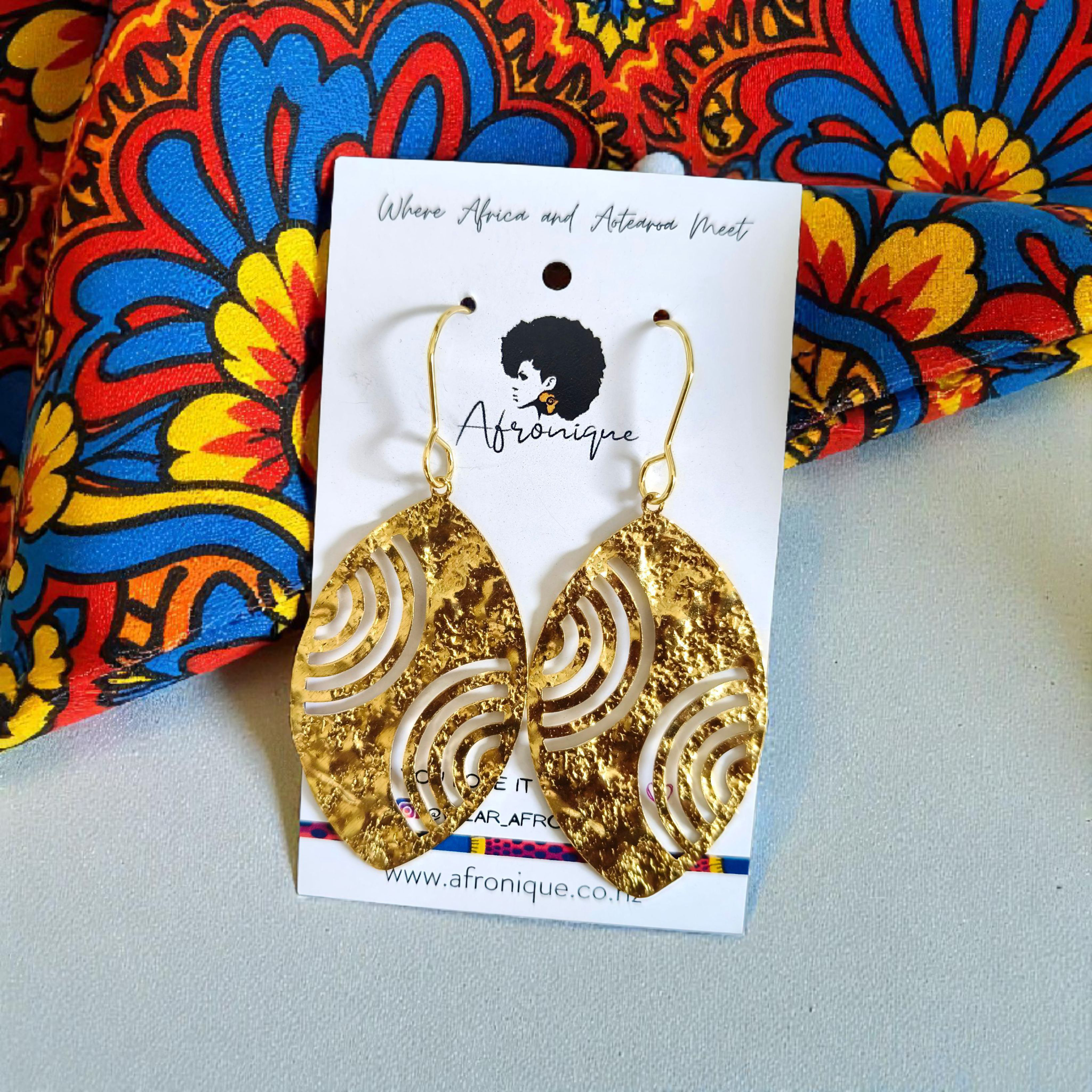 Gold-Plated Shield Dangle Earrings — Bold, Regal, Unapologetically Powerful