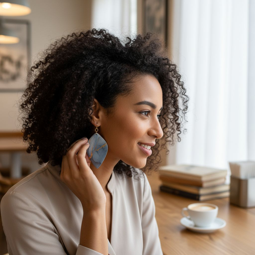 Agua - Resin & Wood Earrings