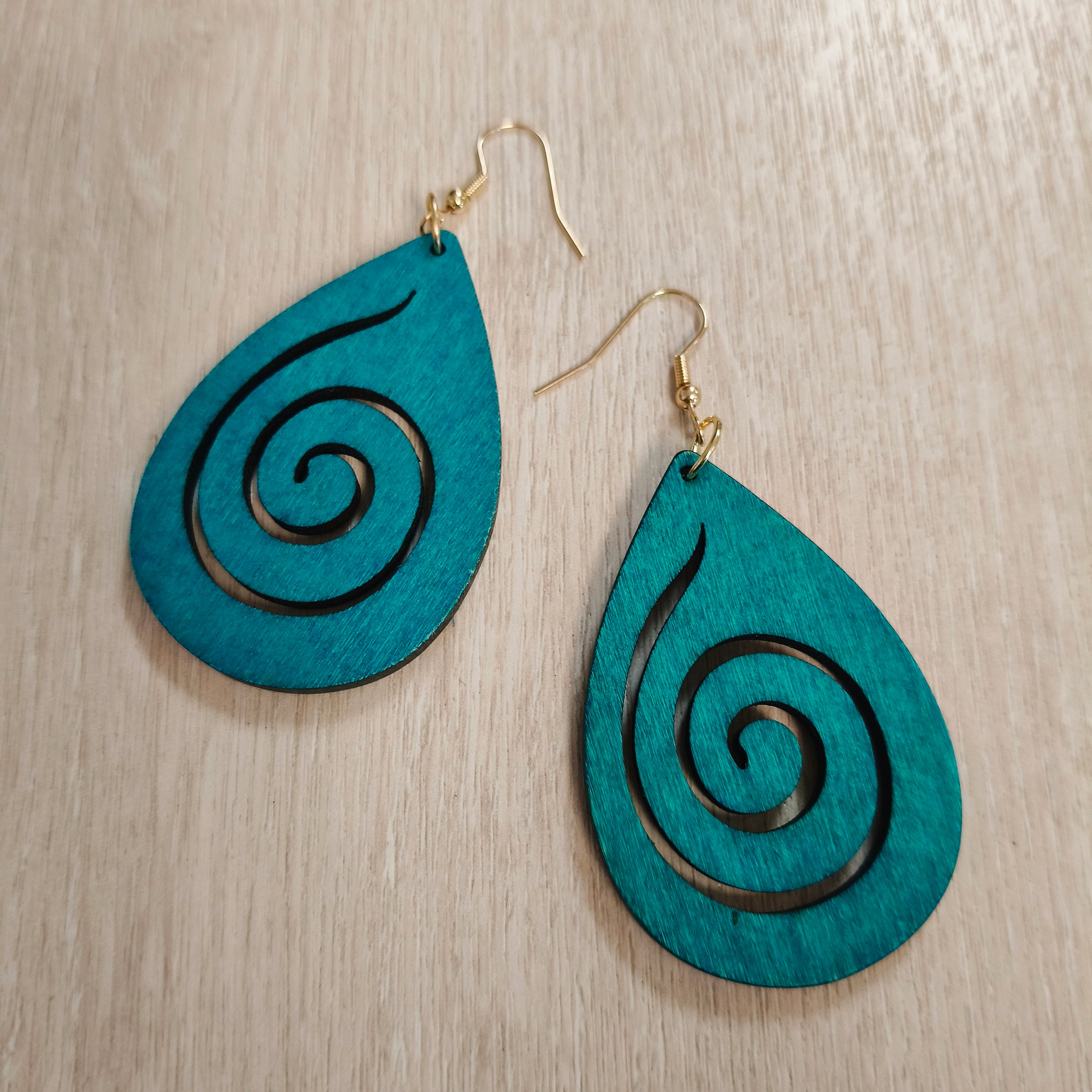 Kikorangi Koru Teardrop Dangle Earrings