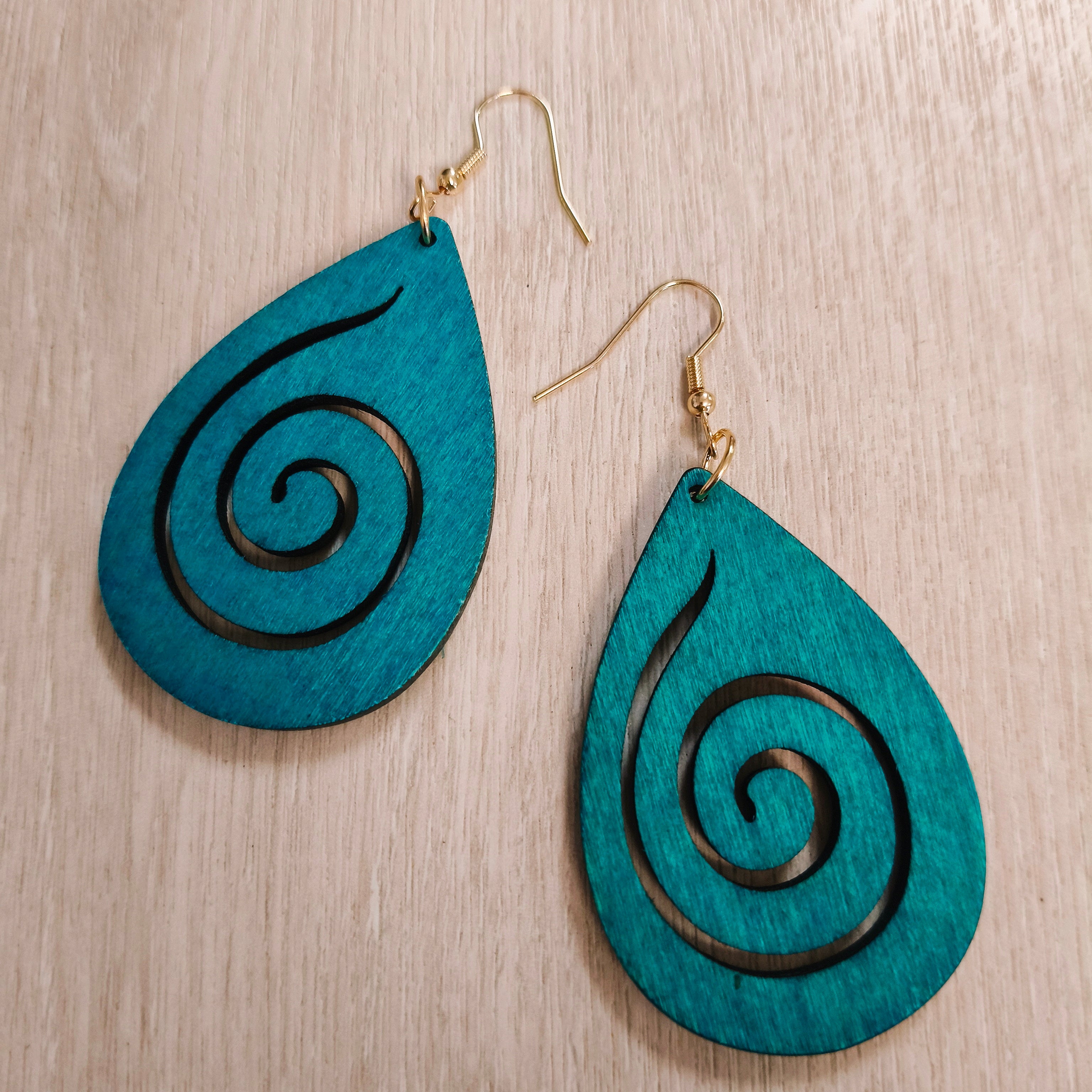 Kikorangi Koru Teardrop Dangle Earrings