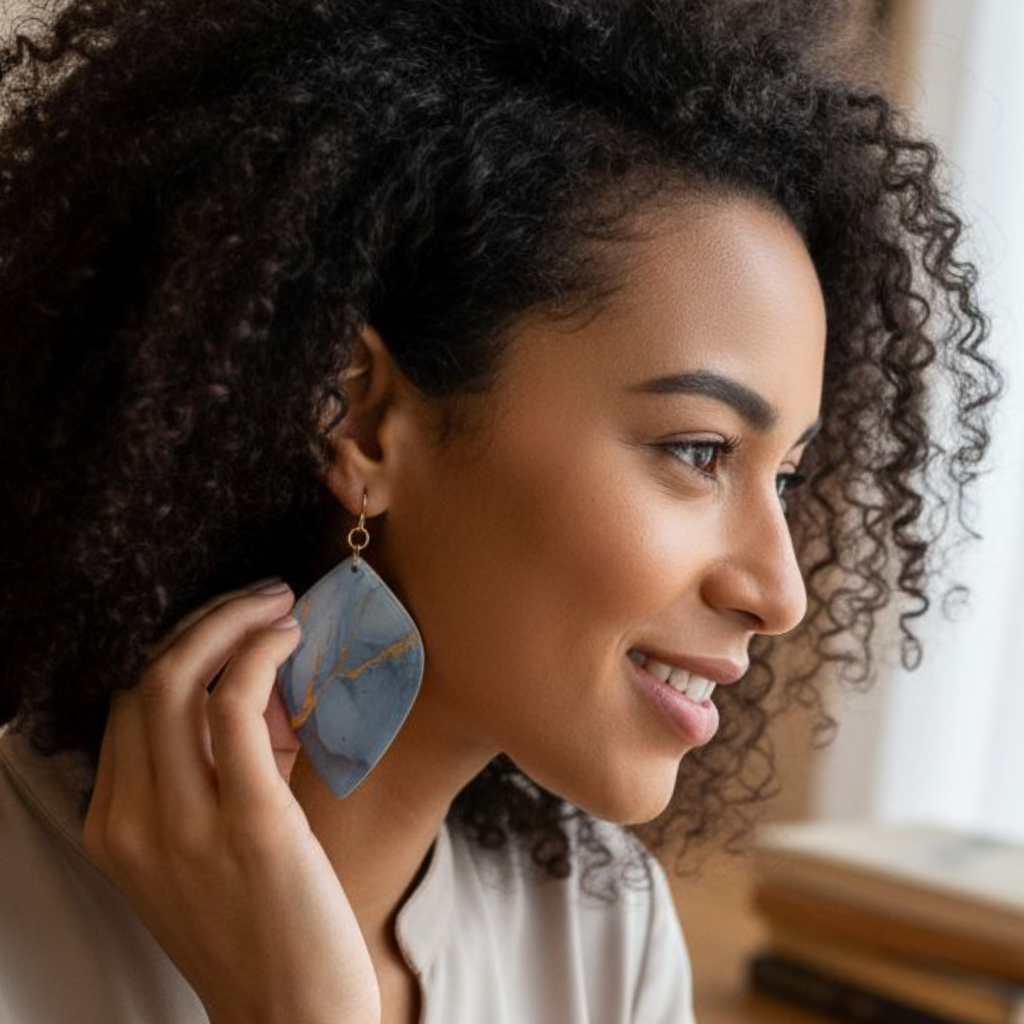 Agua - Resin & Wood Earrings