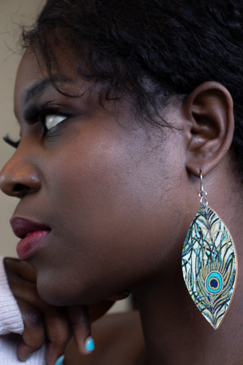 Leaf Dangle Earrings ( Ankara, Ethnic, Animal, Boho)