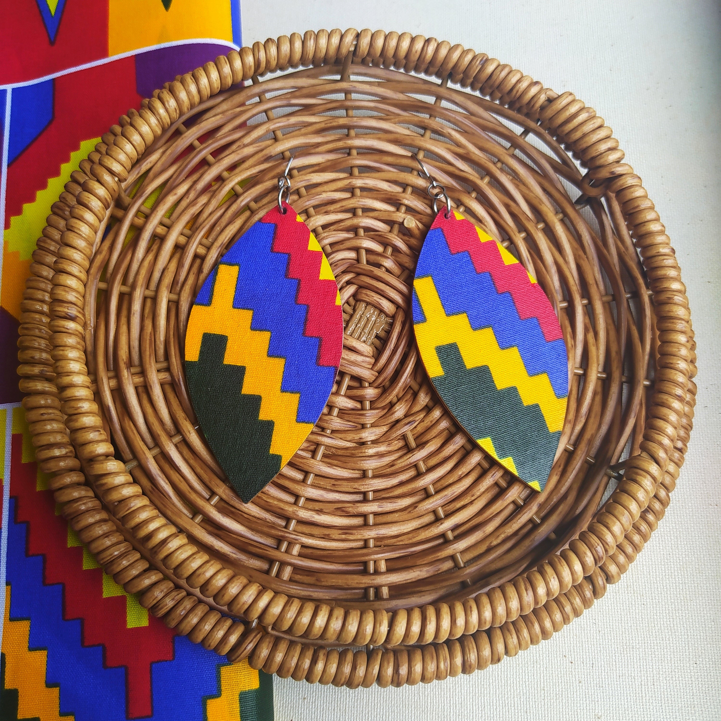 Leaf Dangle Earrings ( Ankara, Ethnic, Animal, Boho)