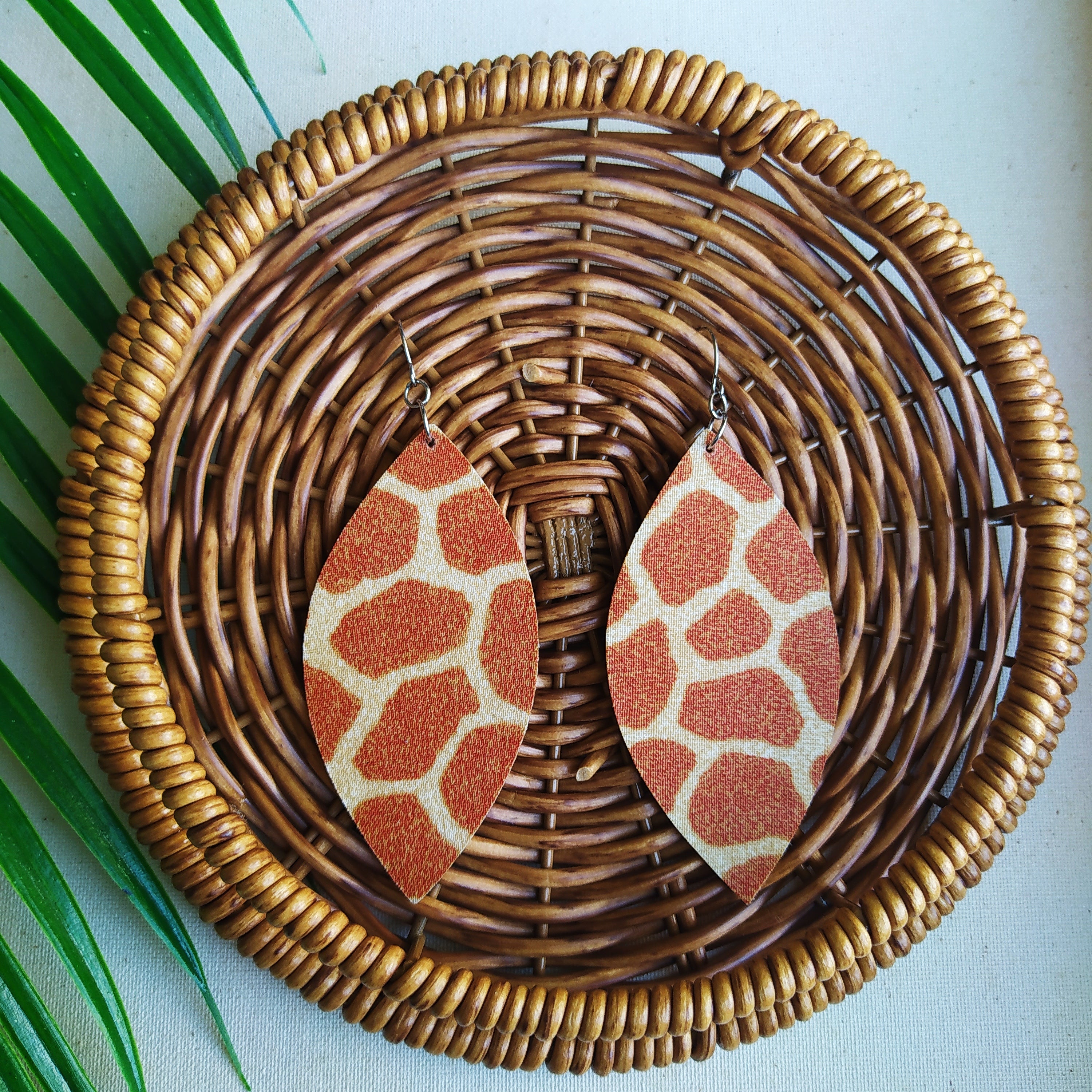 Leaf Dangle Earrings ( Ankara, Ethnic, Animal, Boho)