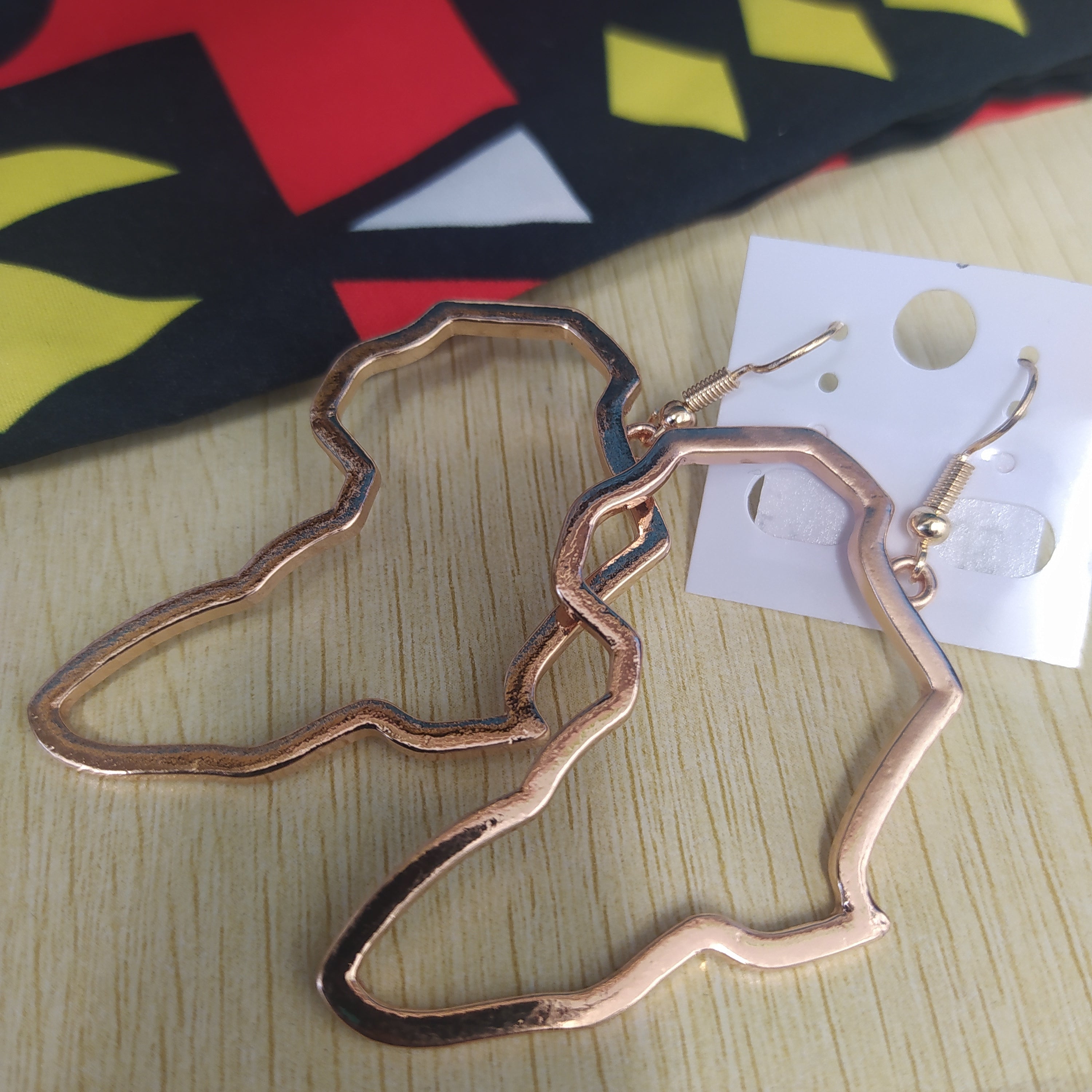 Gold Africa Map Earrings