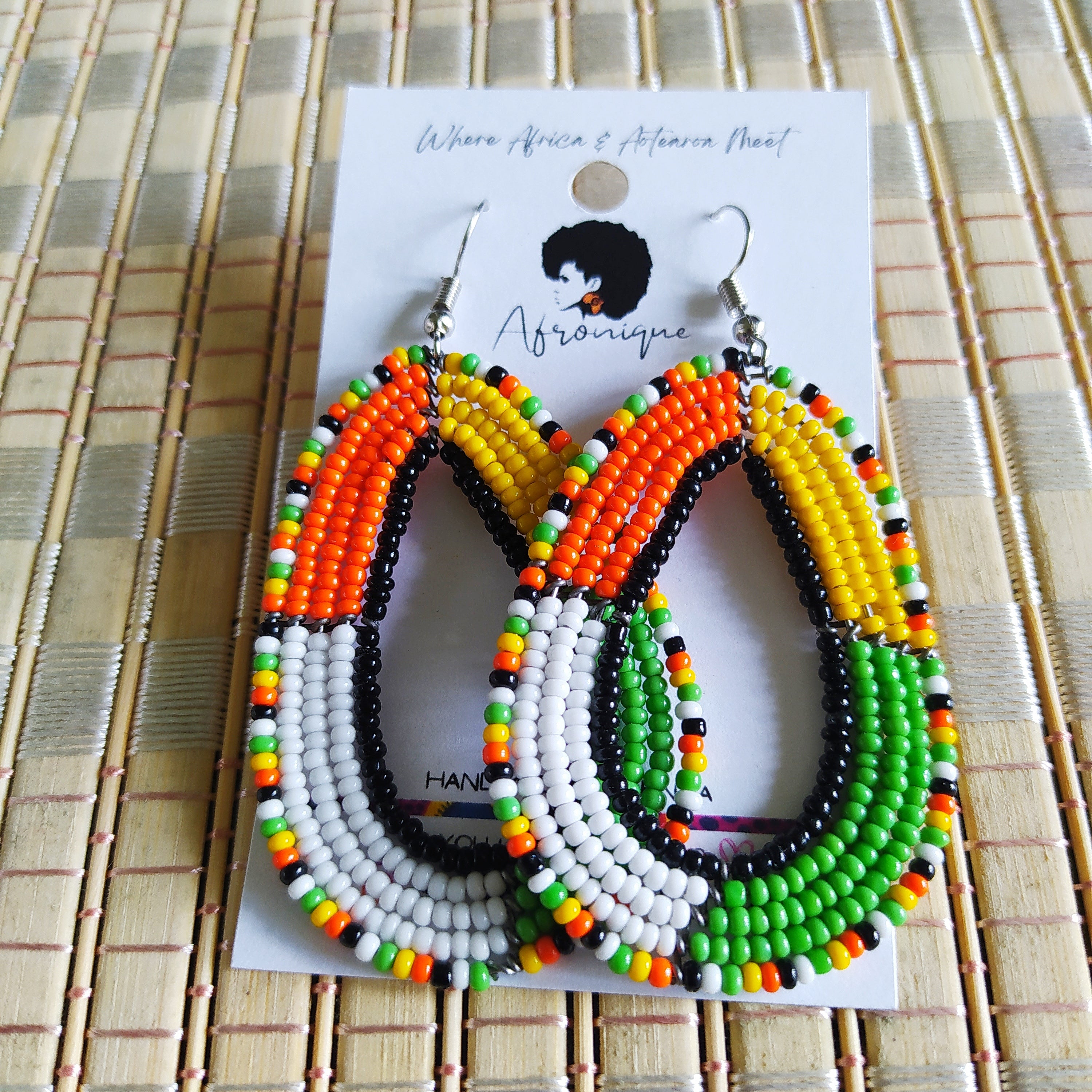 Nairobi Massai Seed Bead Drop Earrings