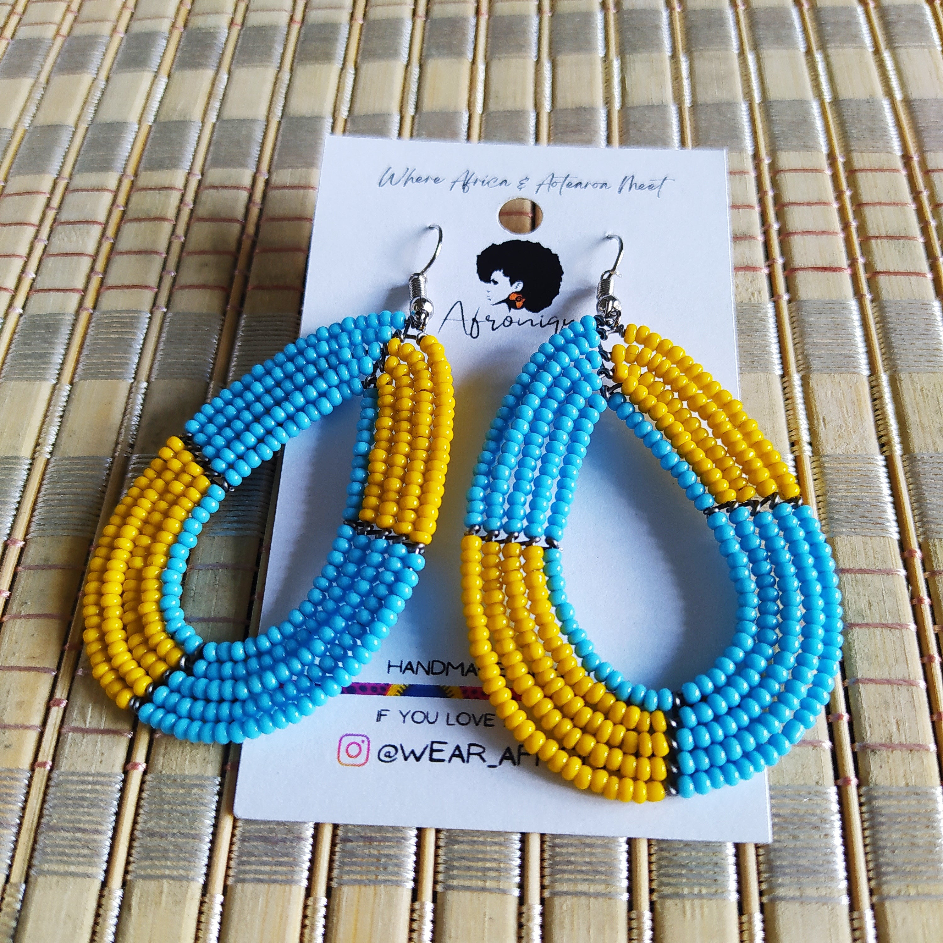 Kisumu Massai Seed Bead Drop Earrings